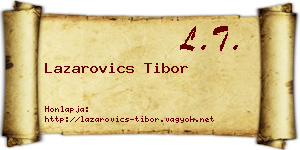 Lazarovics Tibor névjegykártya